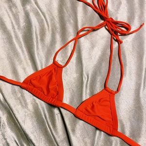 Montce swim euro bikini top in red XS
